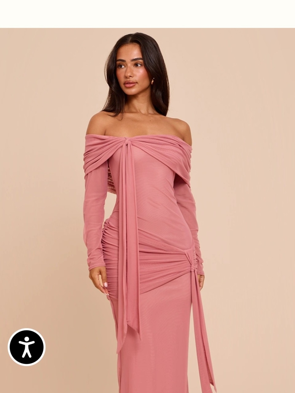 PrettyLittleThing Dusty Pink Draped Maxi Dress